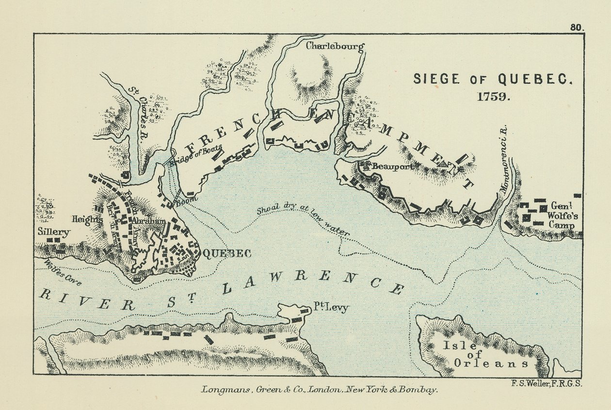 Quebec ostroma (színes litográfia) alkotó: English School