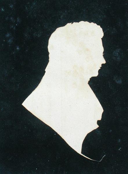 Michael Faraday (1800-79) sziluettje saját albumából alkotó: English School
