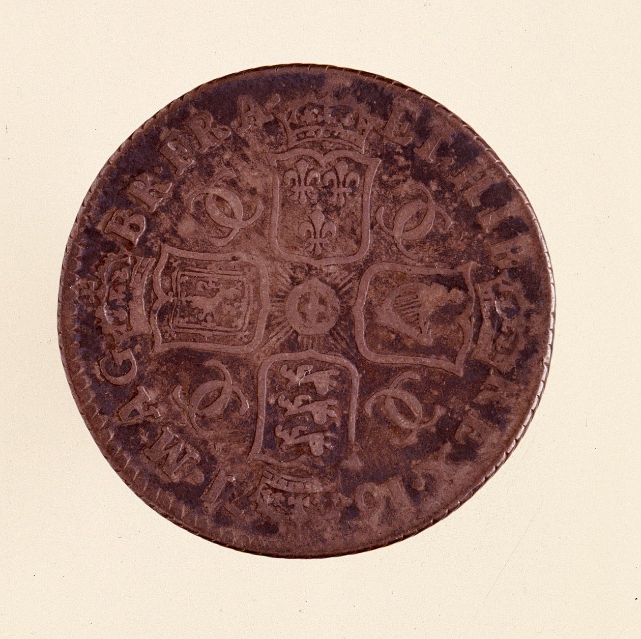 Ezüst angol Groschen, II. Károly angol király uralkodása (1630-1685) 1671. Átm. 2,4 cm Nápoly, museo archeologico alkotó: English School