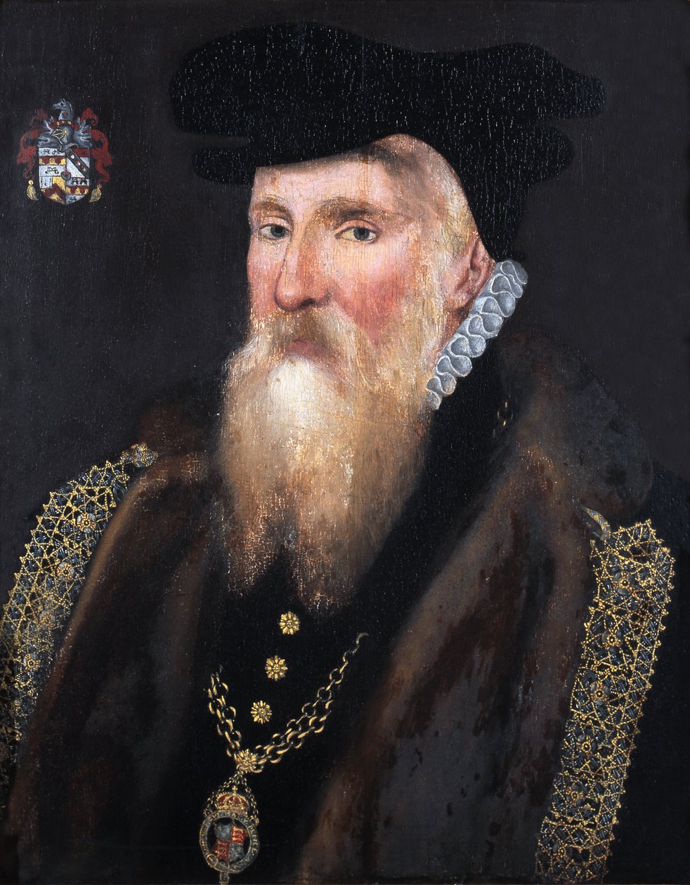 Sir Gilbert Dethick, a harisnyakötő fegyverzet királya alkotó: English School