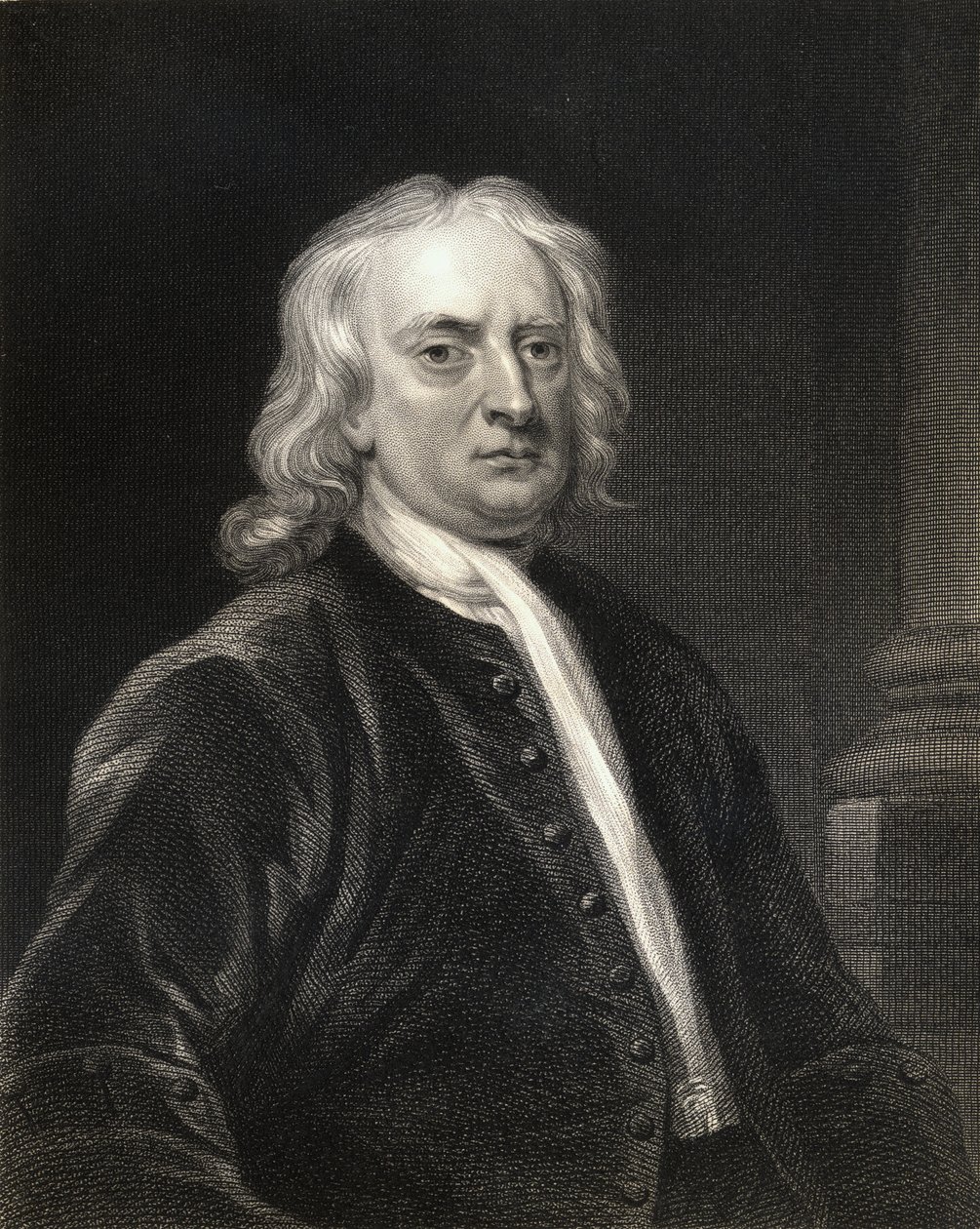 Sir Isaac Newton (1642-1727) a Gallery of Portraits-ből, 1833-ban jelent meg alkotó: English School