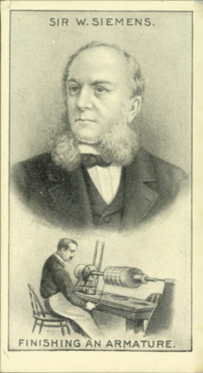 Sir W Siemens, Egy armatúra befejezése (litográfia) alkotó: English School