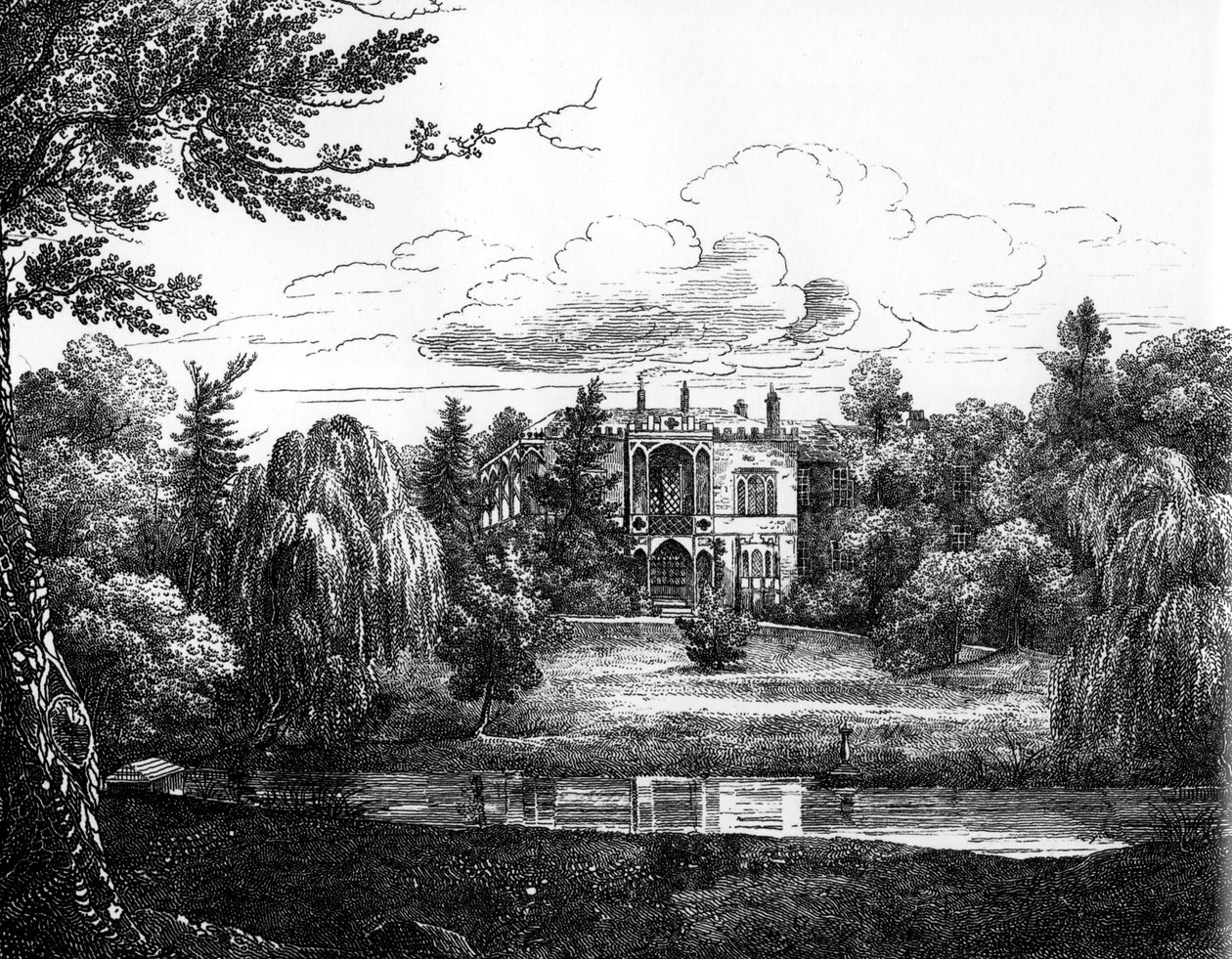 Vázlat a Greenbank House-ról, Liverpool alkotó: English School