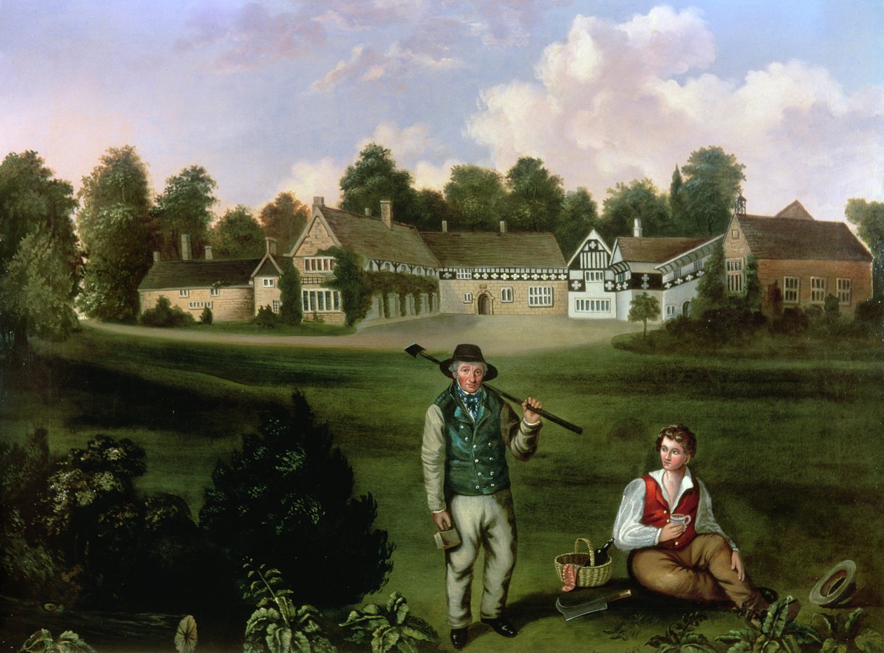 Smithills Hall délről, 1820 alkotó: English School