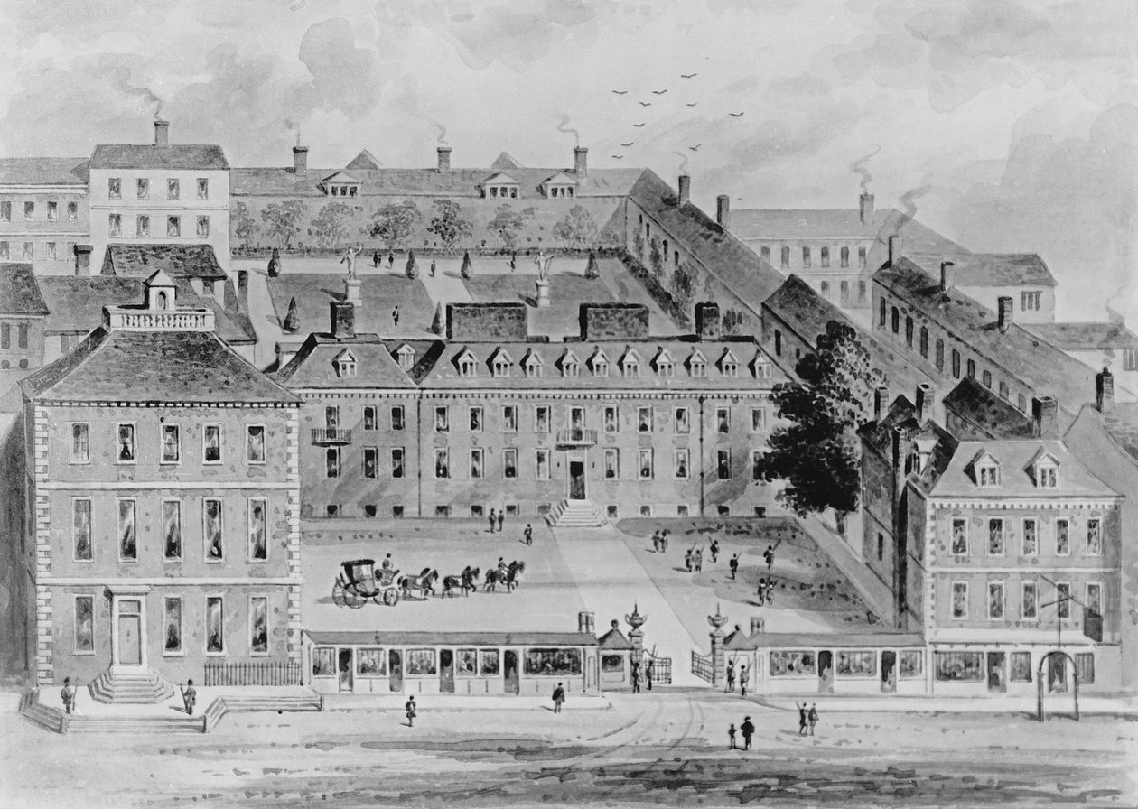 A Leicester House déli frontja, 1720 körül alkotó: English School