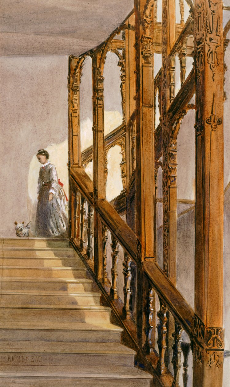 Déli lépcső, Audley End House, 19. század vége (akvarell, papír) alkotó: English School