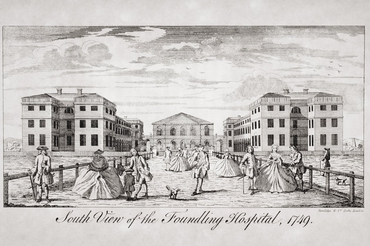 A Foundling Kórház déli képe, London, 1749 alkotó: English School