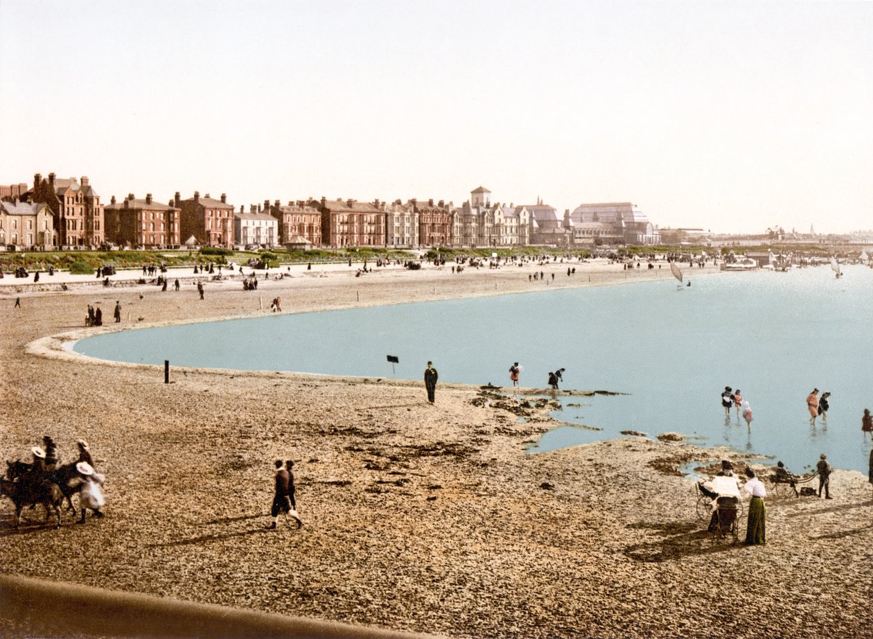 Southport a mólótól (kézzel színezett fotó) alkotó: English School