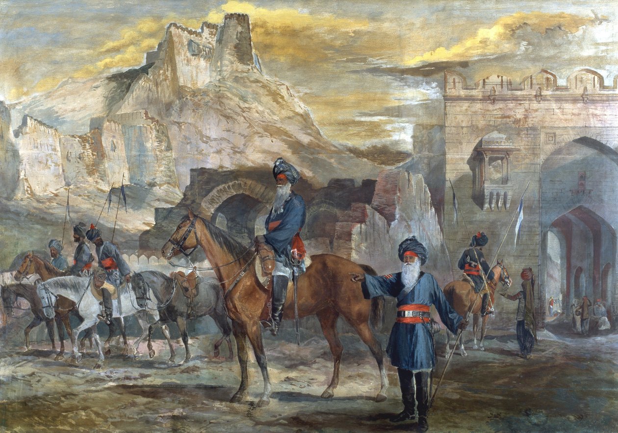Sowars, 19. bengáli lándzsás ezred Afganisztánban, 1880 körül alkotó: English School