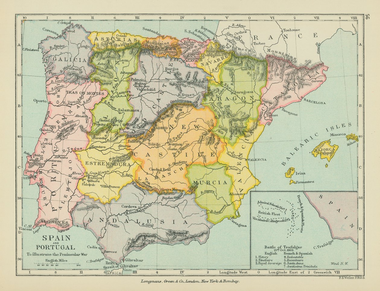Spanyolország és Portugália (színes litográfia) alkotó: English School