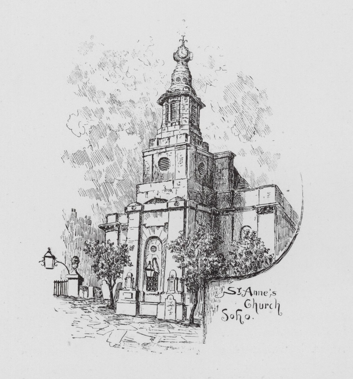 Szent Anna templom Soho (litho) alkotó: English School