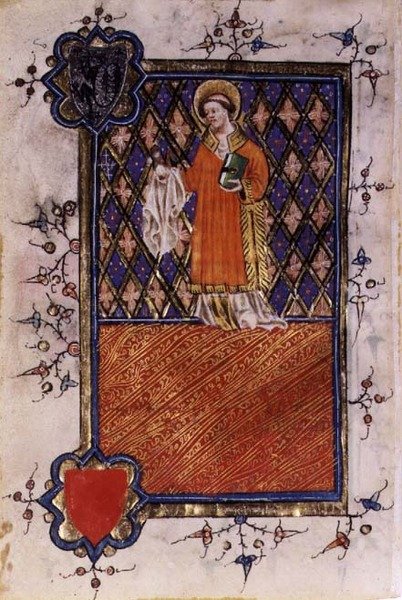Szent Barnabás, egy órakönyvből, 1400-40 körüli (pergamen) alkotó: English School