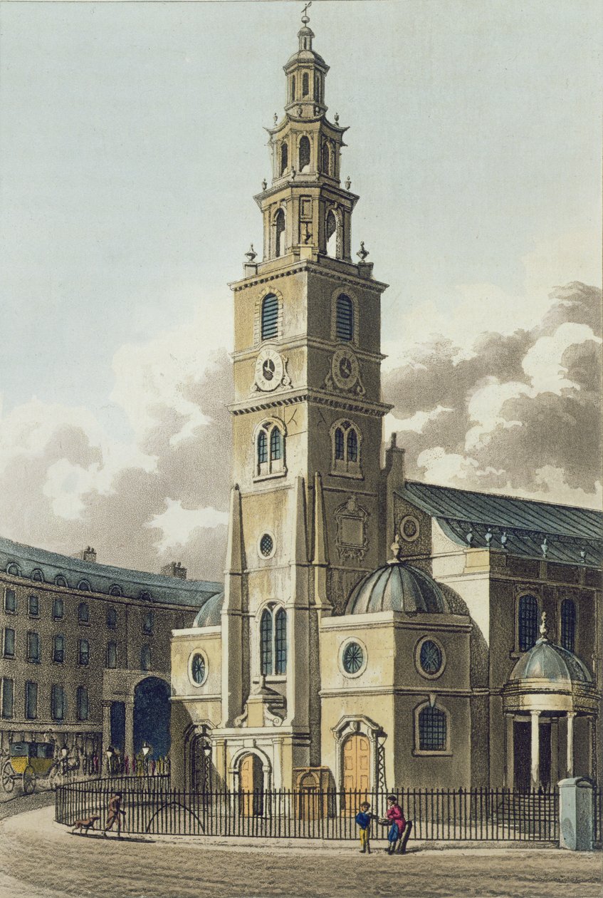St. Clement Danes templom, kocsma. Írta: Rudolph Ackermann (1764-1834) 1816 (akvatinta) alkotó: English School