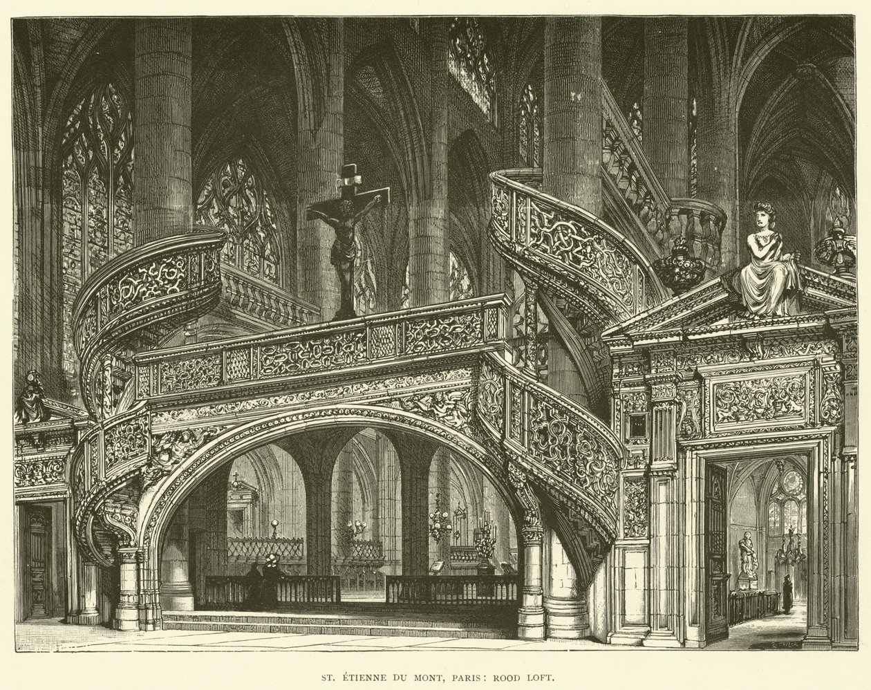 St Etienne du Mont, Párizs, Rood Loft (metszet) alkotó: English School