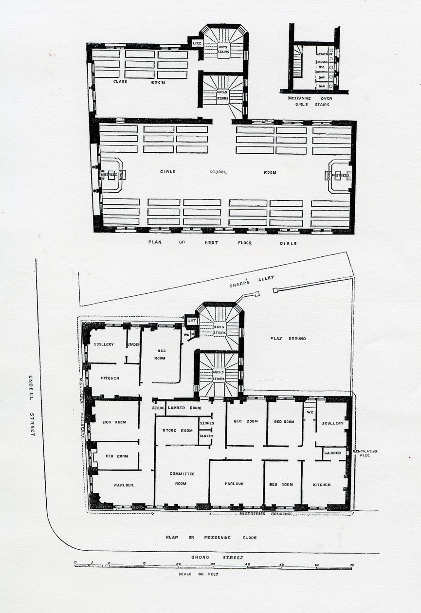 St Giles Schools Endell Street alkotó: English School