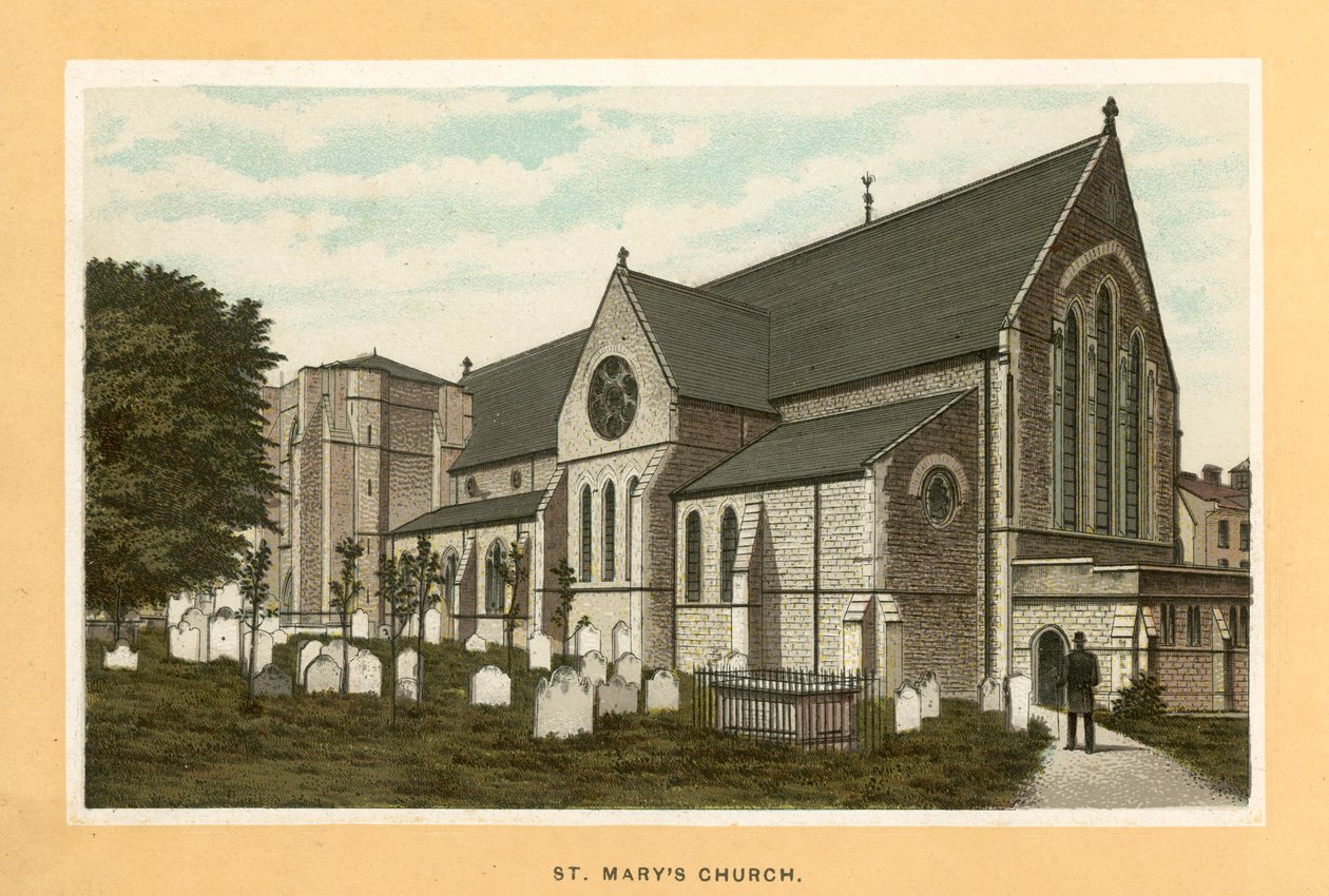 Szent Mária templom (színes litográfia) alkotó: English School