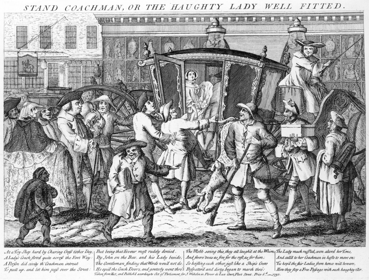 Stand Coachman or the Haughty Lady Well Fitted, J. Wakelin, 1750 alkotó: English School