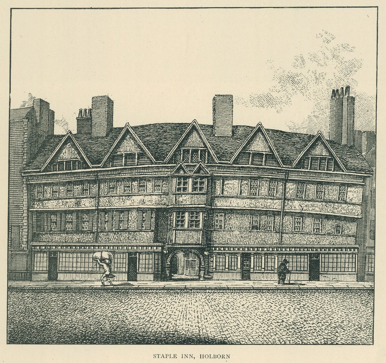 Staple Inn, Holborn (litográfia) alkotó: English School