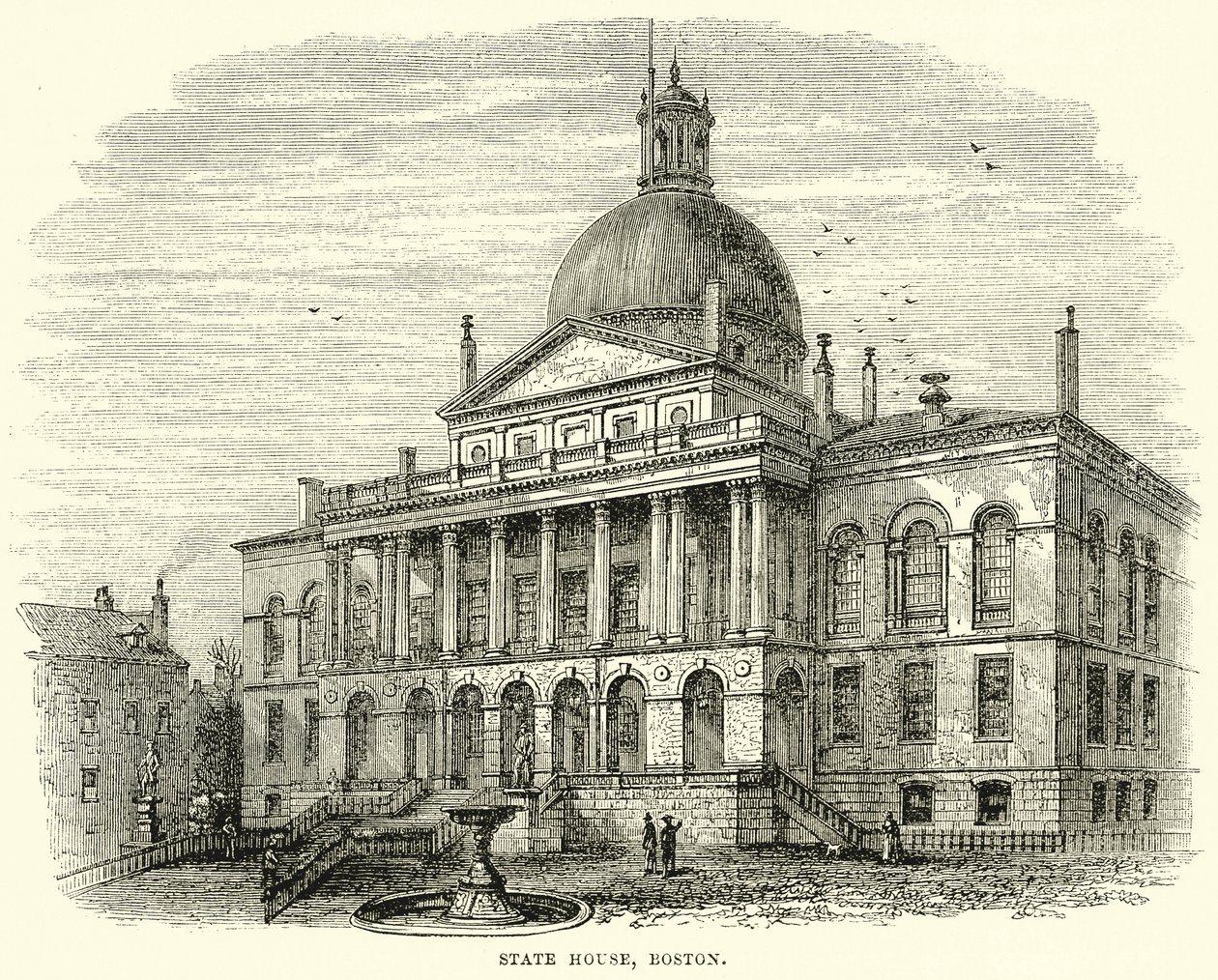 State House, Boston (metszet) alkotó: English School