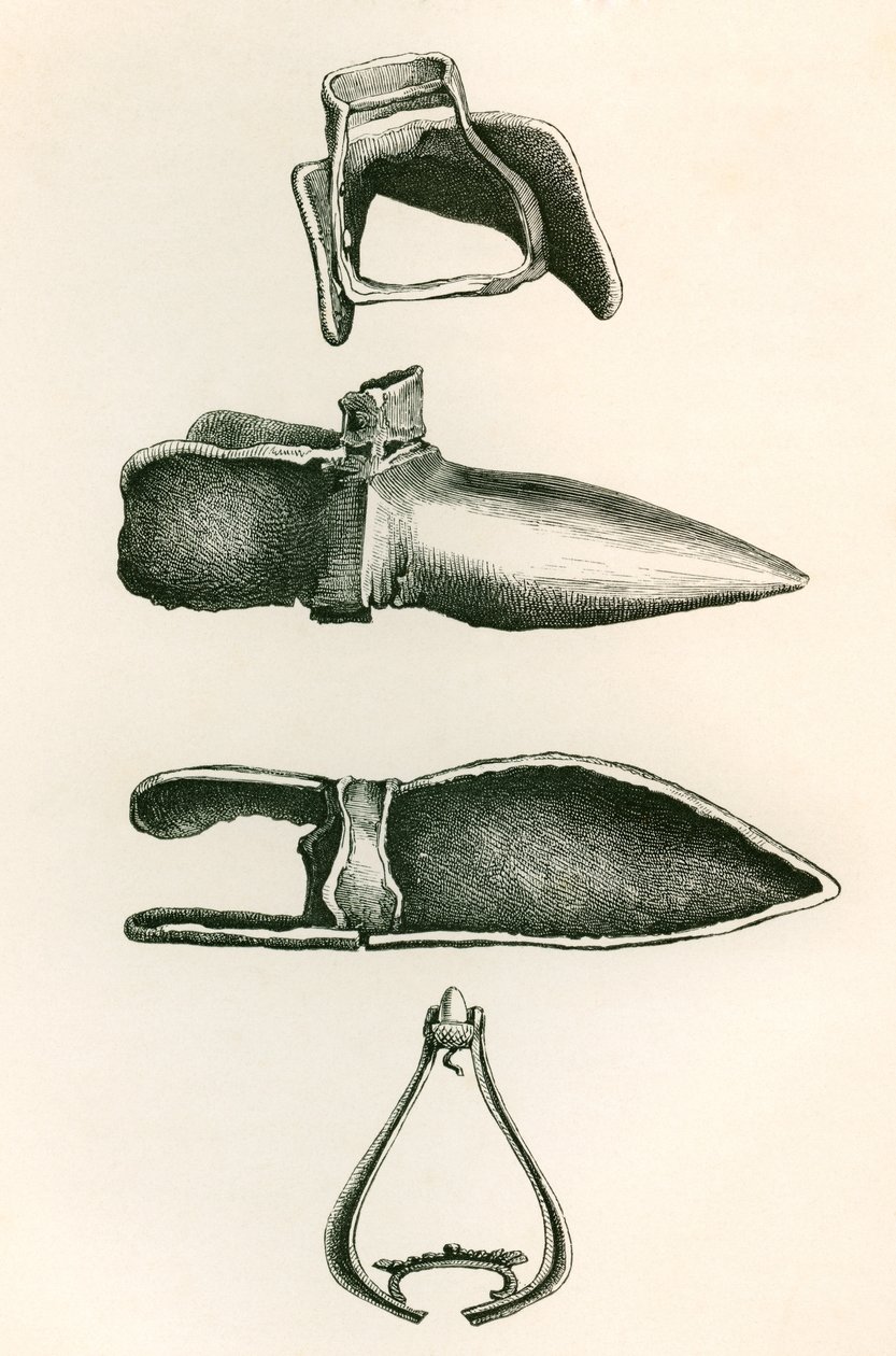Kengyelek és sollerek, a The British Army: Eredete, Progress and Equipment című könyvéből, 1868-ban. alkotó: English School