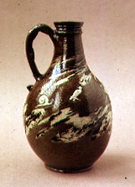 Kőedény üveg márványos díszítéssel, J. Dwight, Fulham Pottery, 17. század vége alkotó: English School