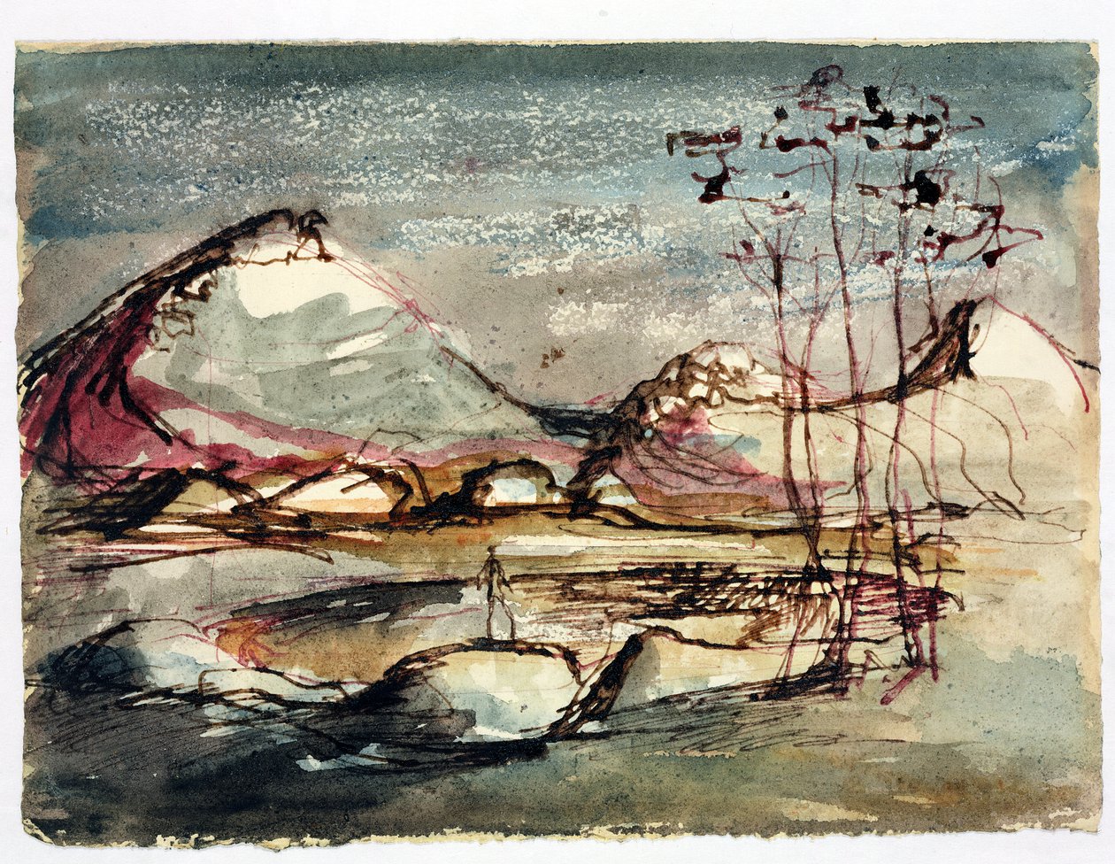 Study for a Landscape, 1957 (tinta és wc papíron) alkotó: English School