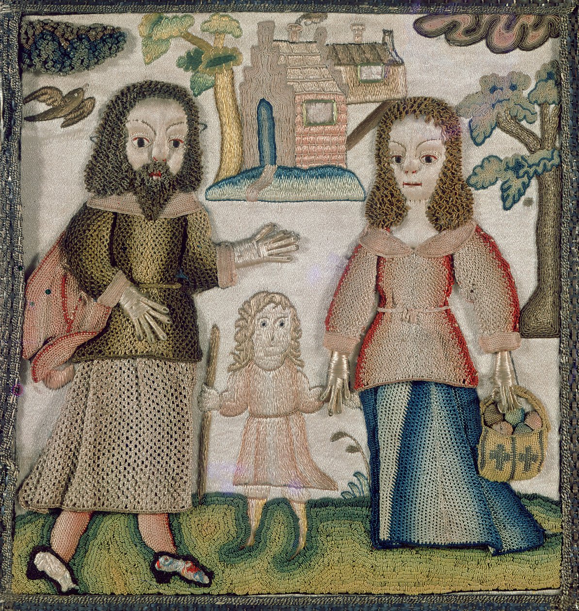 Stumpwork koporsó, angol, 1660 körül alkotó: English School