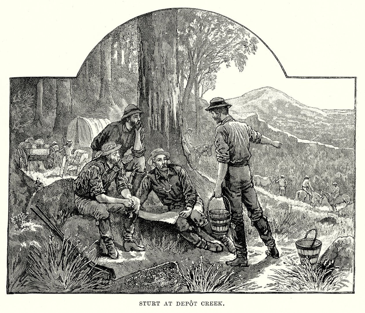 Sturt a Depot Creeknél (metszet) alkotó: English School