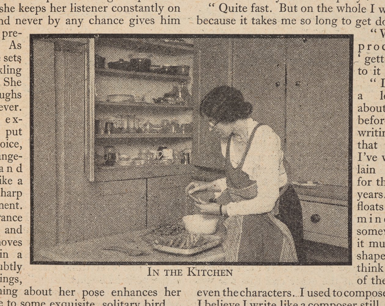 Sylvia az Inverness Terrace 113. szám alatti konyhában, Louise Morgan „Sylvia Townsend Warner: Egy író, aki nem követi a szabályokat”, Everyman új 4. sorozatában alkotó: English School