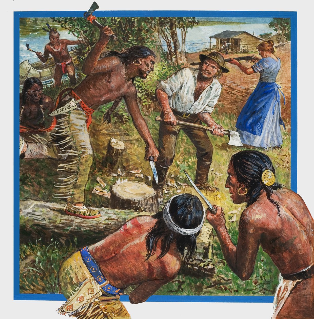 A vadnyugat meséi (gouache, papír) alkotó: English School