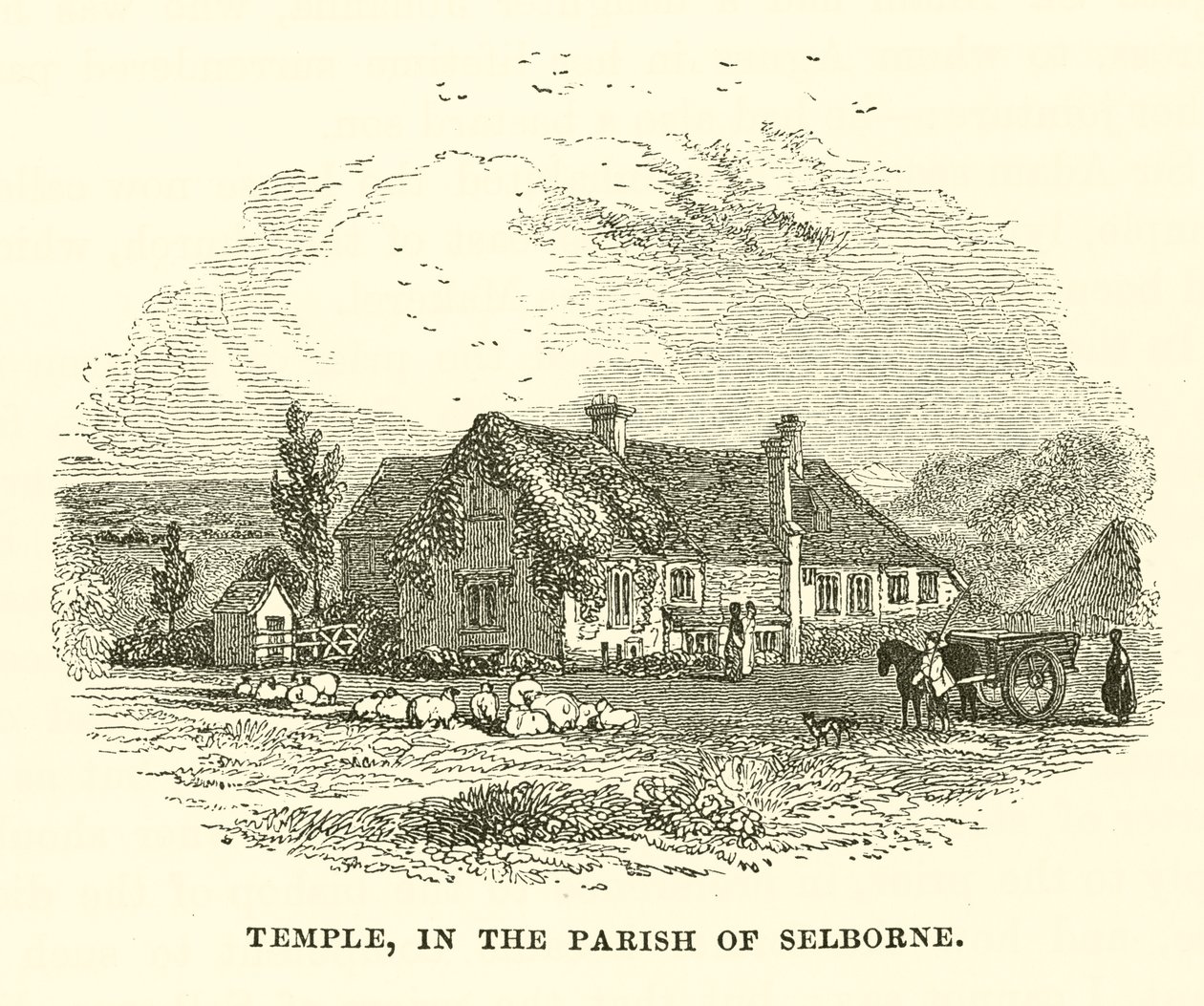 Templom, Selborne plébánián (metszet) alkotó: English School
