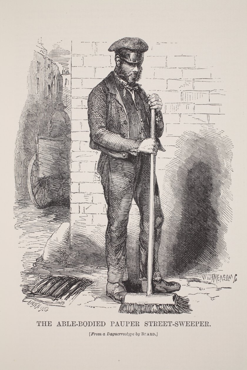 Az Able-Bodied Pauper Street-Sweeper, Richard Beard dagerrotípiájából, illusztrációja a London Labour és London Poor, Henry Mayhew, pub. 1862 alkotó: English School