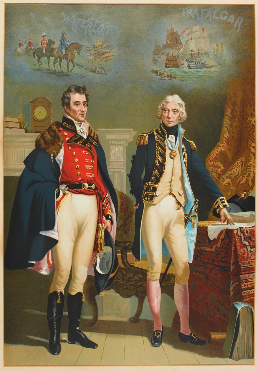 A hadsereg és a haditengerészet az egyetlen interjút képviseli a Great Commanders, Wellington (1769-1852) és Nelson (1758-1805) között 1890 körül. alkotó: English School