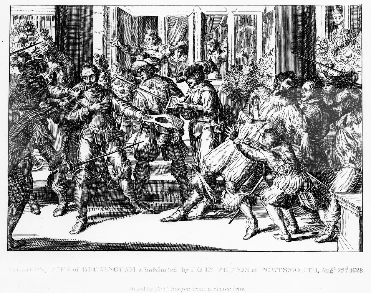 George Villiers, Buckingham 1. hercegének meggyilkolása, 1822 körül alkotó: English School