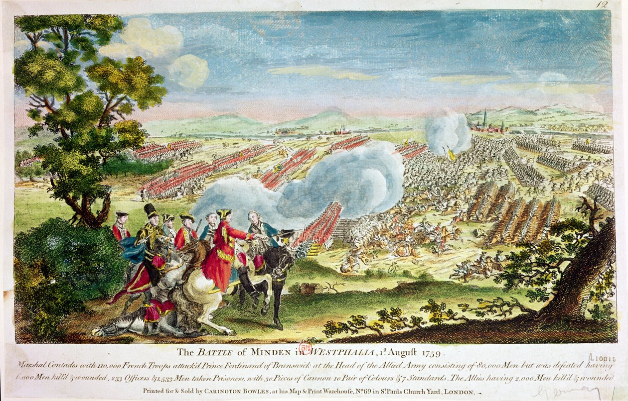 A mindeni csata Vesztfáliában 1759-ben alkotó: English School