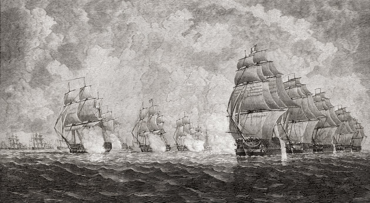A puloaurai csata, 1804, J. R. Green „Az angol nép rövid története” című művéből, 1893-ban alkotó: English School