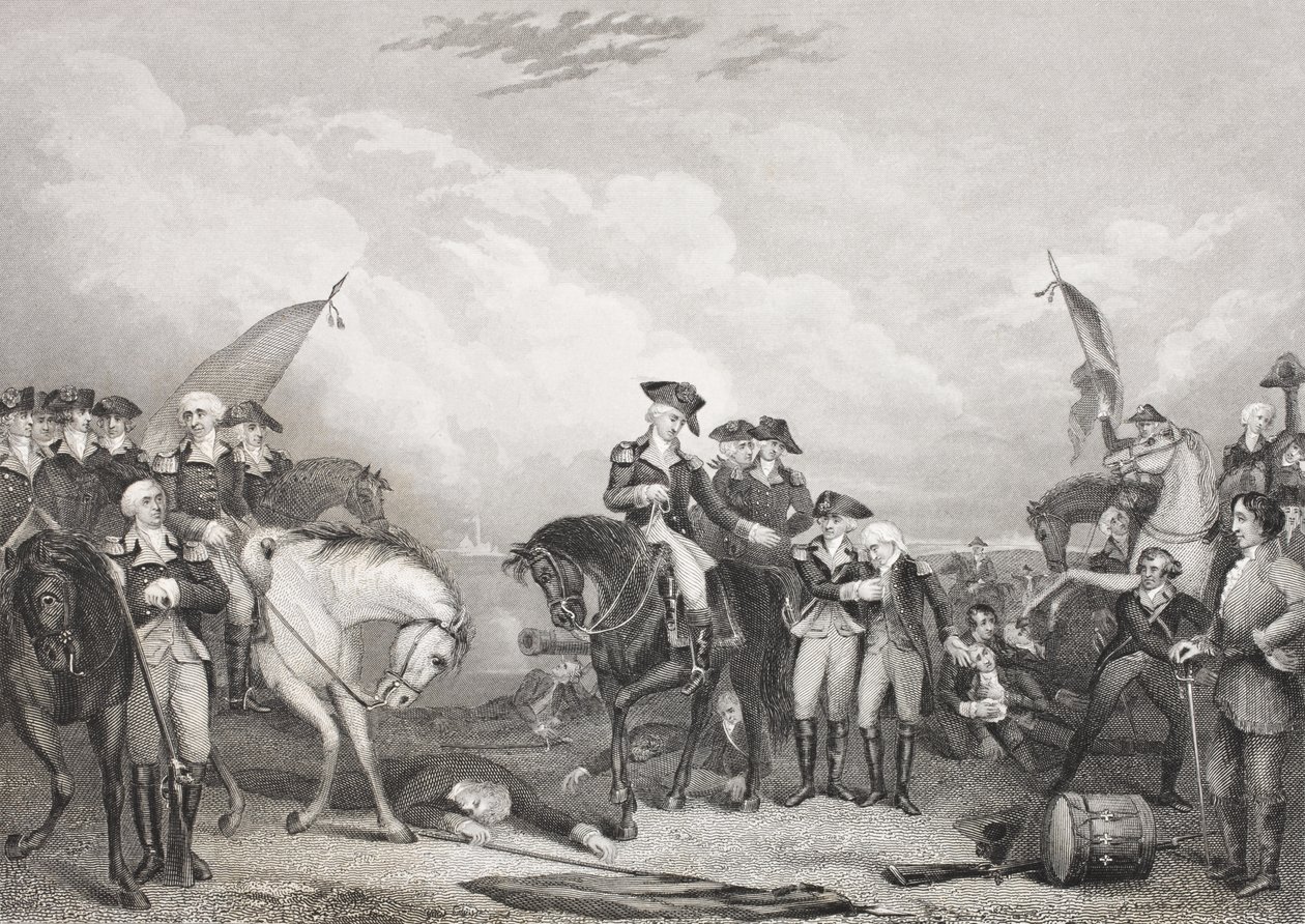 A trentoni csata, 1776. december 26., a "Történelmi arcképek galériájából", 1880 körül. alkotó: English School