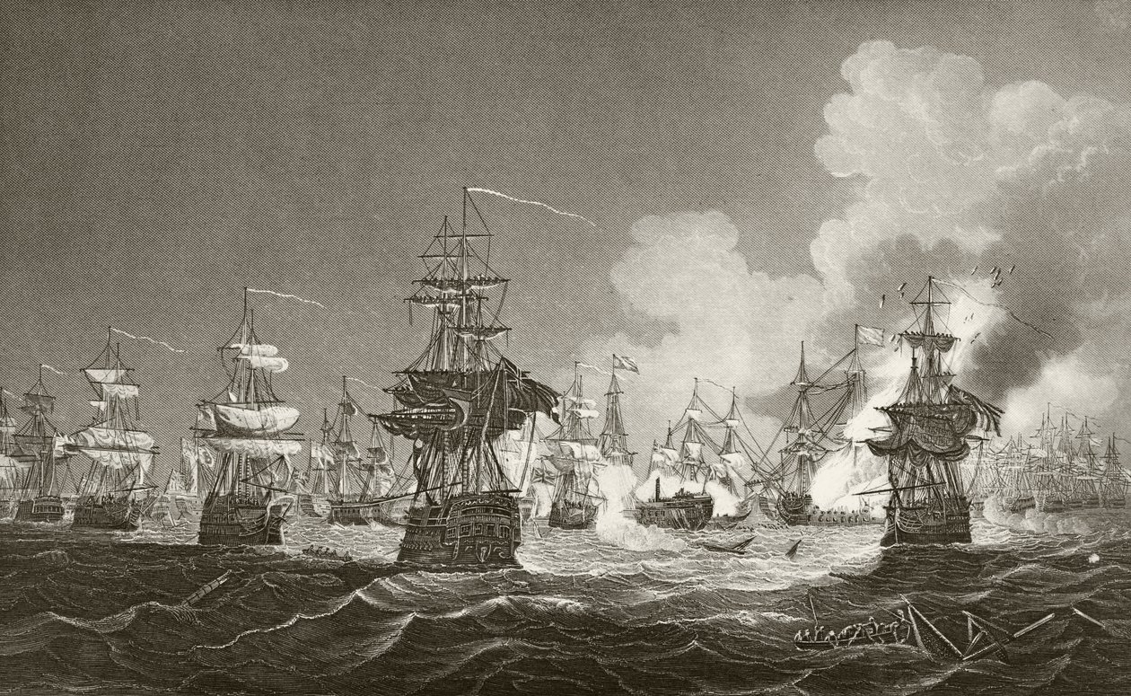 A nílusi csata, William Hickman Smith Aubrey (1858-1916) „Anglia nemzeti és hazai története” című könyvéből, London, 1890 körül alkotó: English School