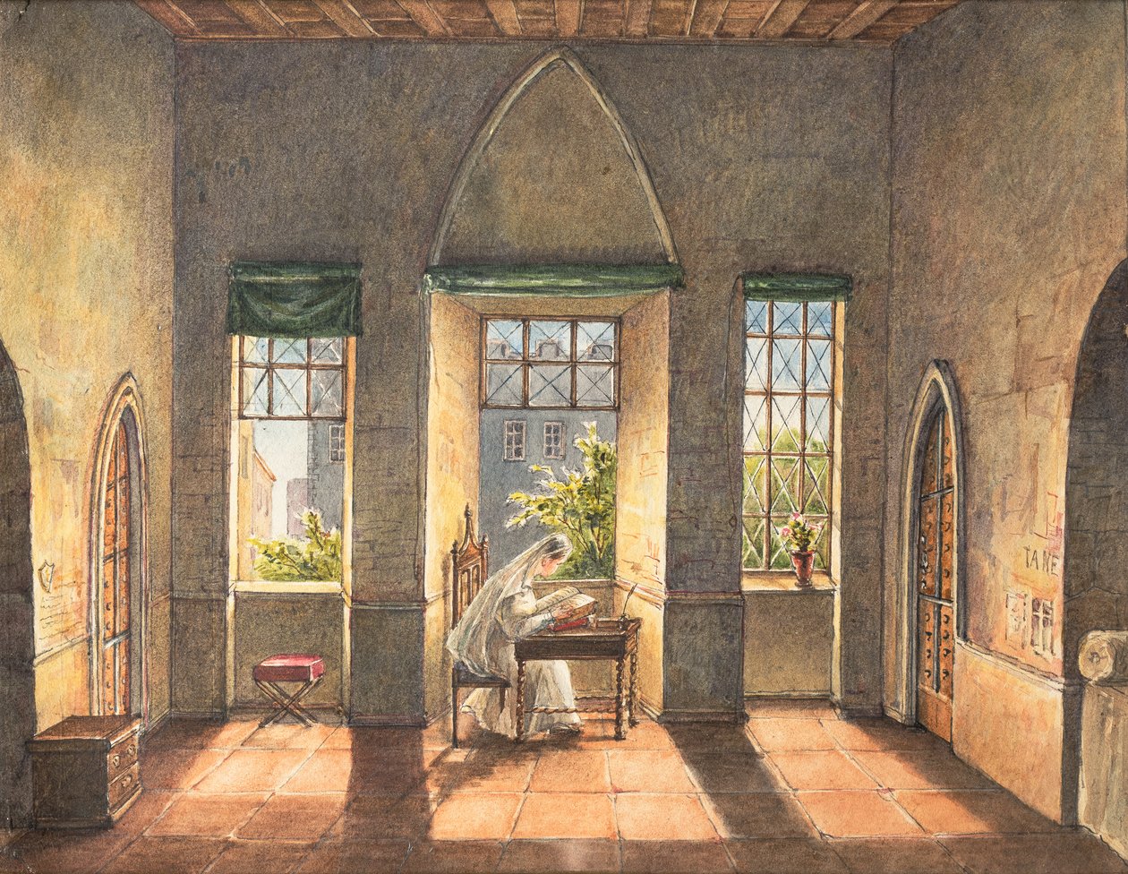 A Beauchamp-torony, 1825 körül (akvarell papíron) alkotó: English School