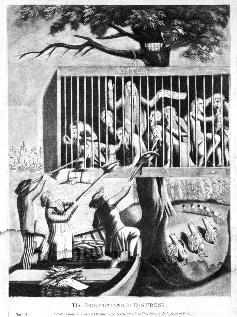 The Bostonians in Distress, 1774 alkotó: English School