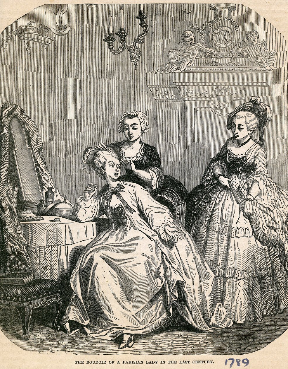 Egy párizsi hölgy budoárja a múlt században, 1789 alkotó: English School