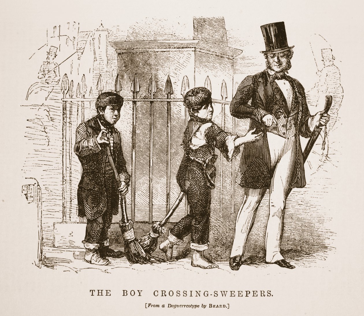The Boy-Crossing Sweepers, Richard Beard dagerrotípiájából, illusztráció a London Labor és London Poor, Henry Mayhew, pub. 1862 alkotó: English School