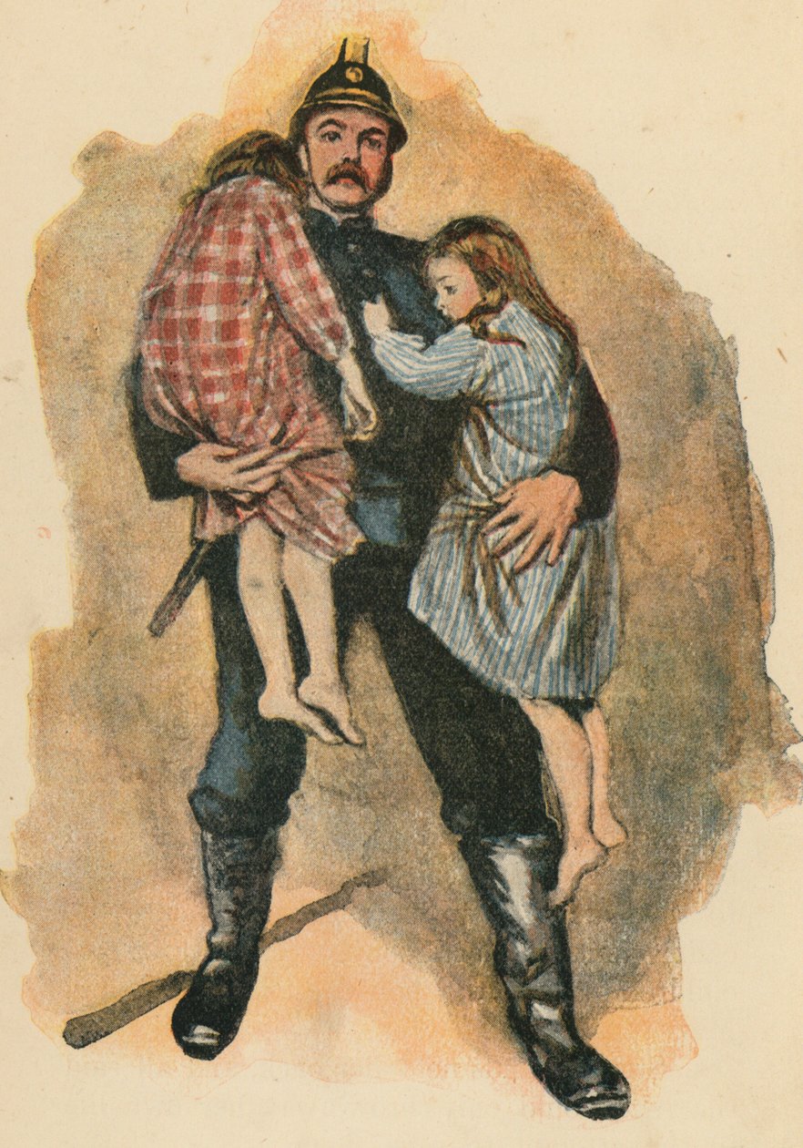 A bátor tűzoltó (színes litográfia) alkotó: English School