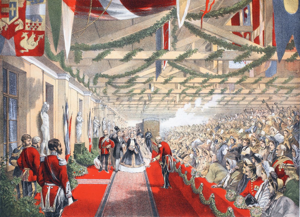 The Bricklayers Arms Station, 1863. március 7., VII. Edward és a dán Alexandra házasságának emlékműve, kocsma. 1864 alkotó: English School
