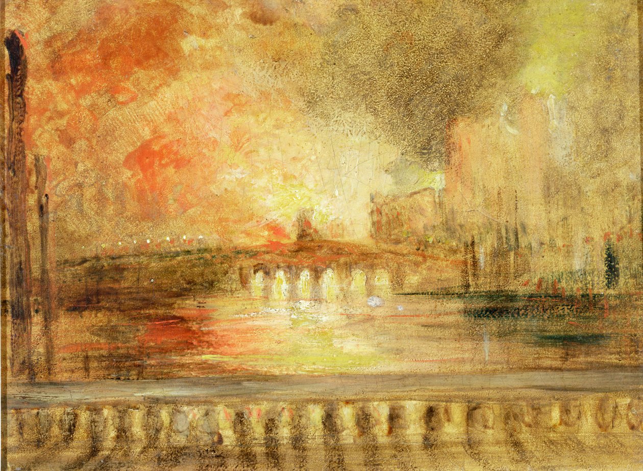 A Parlament épületeinek felgyújtása, amelyet korábban J.M.W. Turner (1775-1851) alkotó: English School