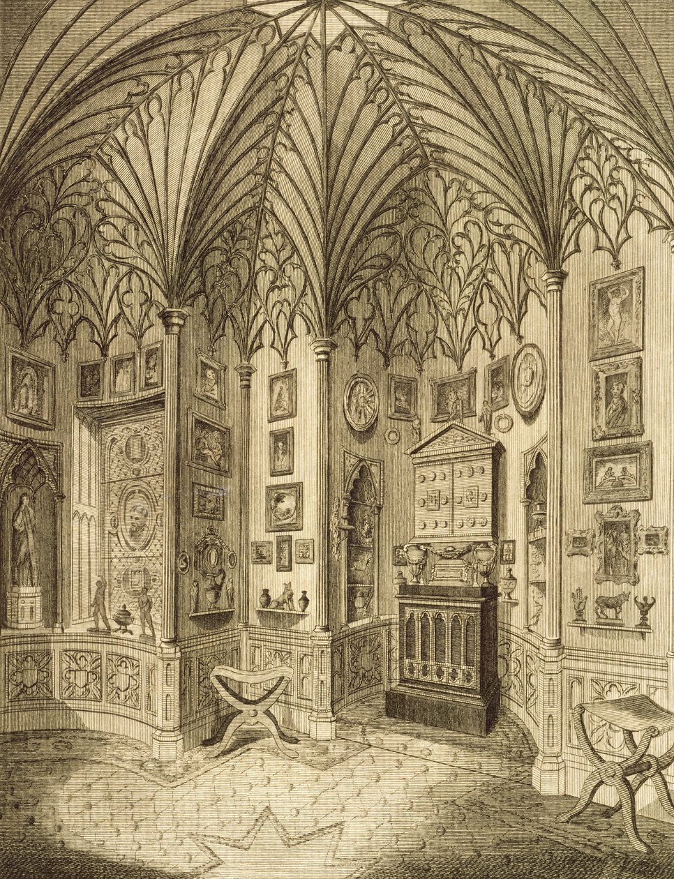 A kabinet, T. Morris metszete, Horace Walton Eperdomb leírásából, 1784 alkotó: English School