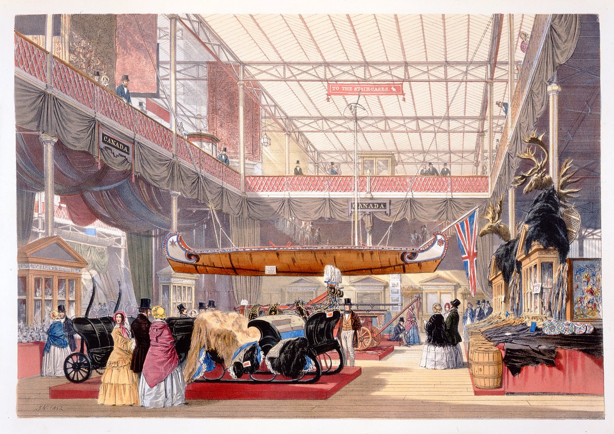 The Canadian Hall from Dickinsons Comprehensive Pictures of the Great Exhibition of 1851..., kiadó: Dickinson Brothers, 1854 alkotó: English School