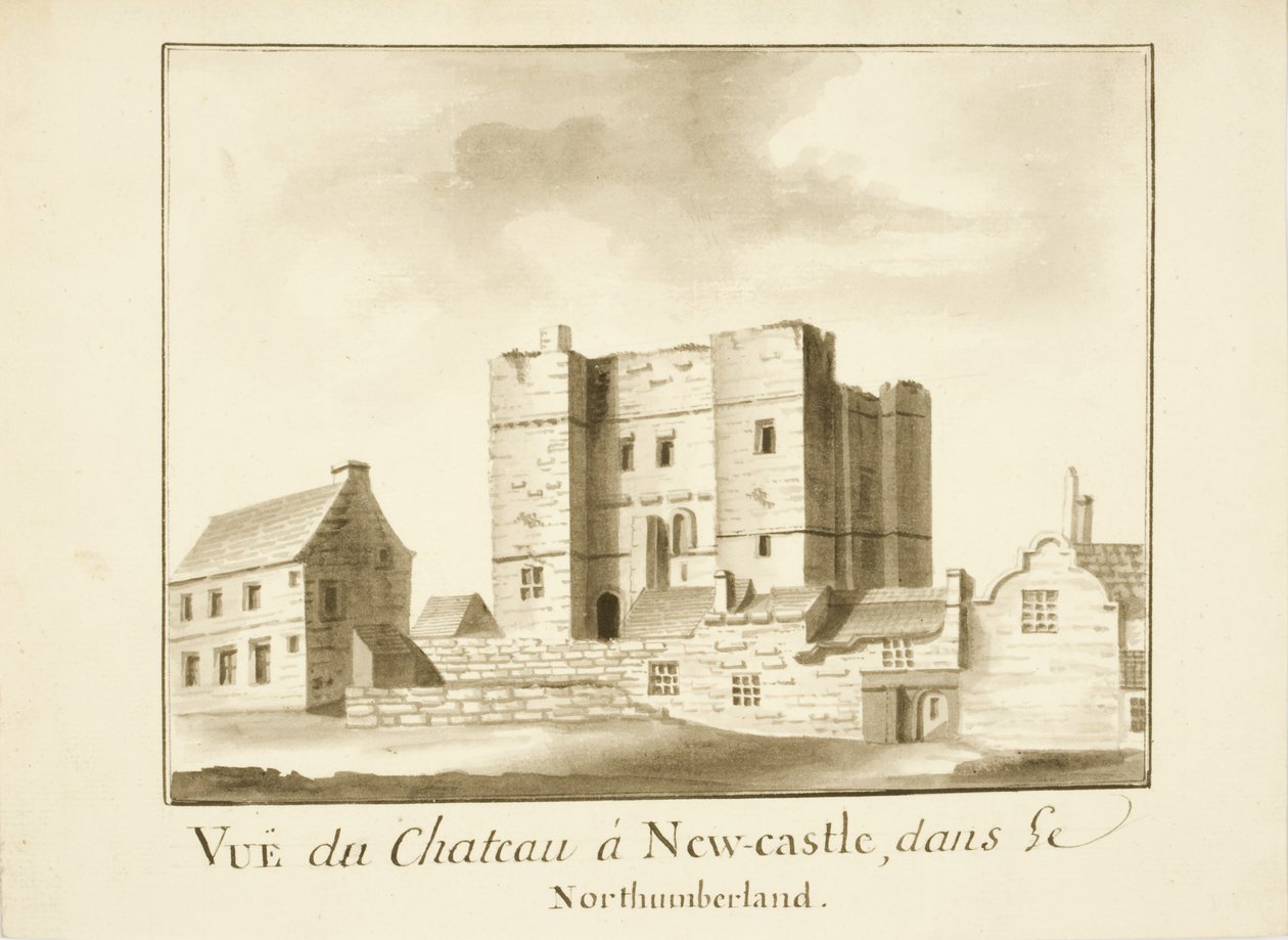 A kastély, Newcastle upon Tyne (tinta és ceruza papíron) alkotó: English School