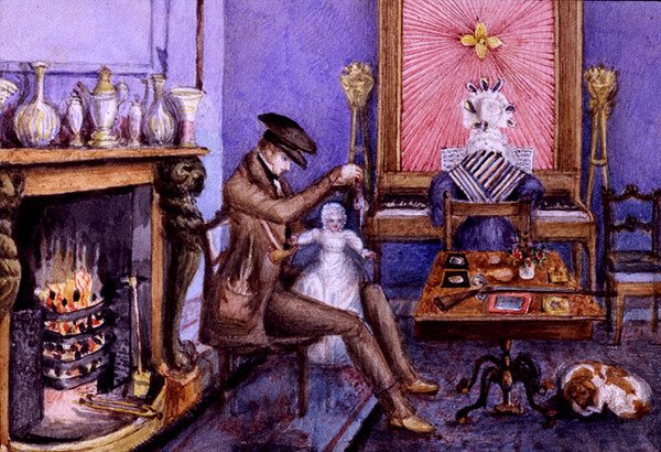 "A nap fogása", belső tér, 1830 körül (akvarell, papír) alkotó: English School