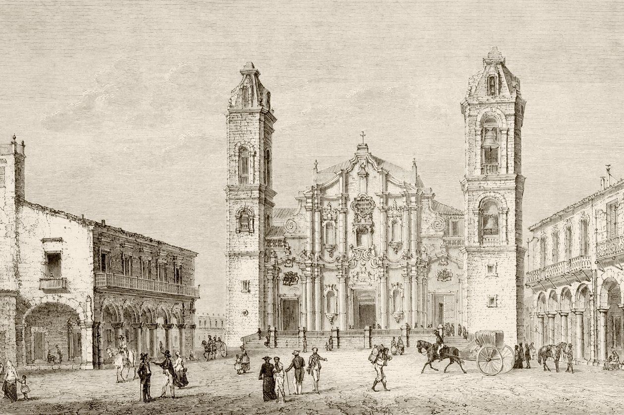 The Cathedral in Havana, Cuba (litho) alkotó: English School